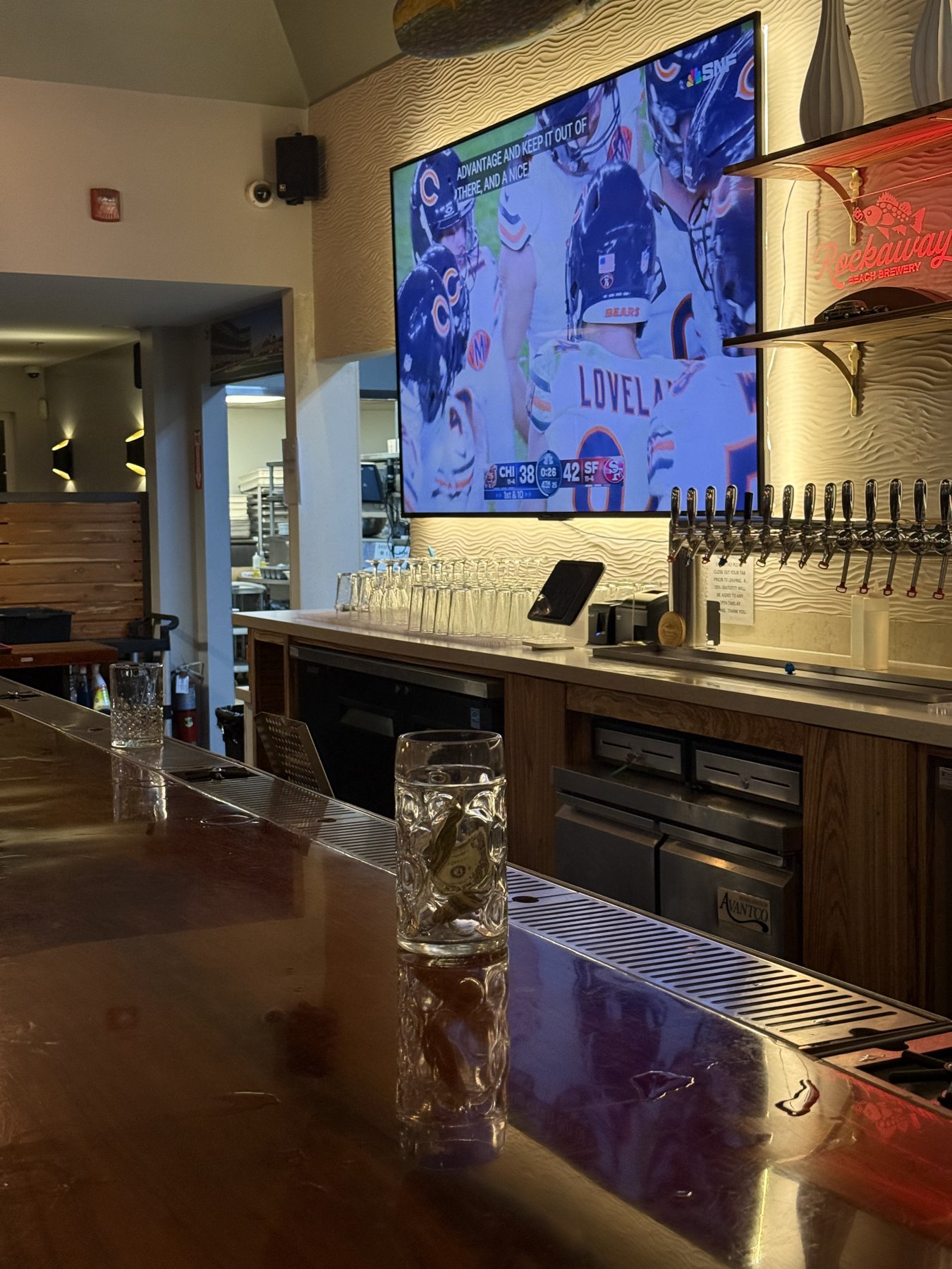 Taproom bar with big screen
